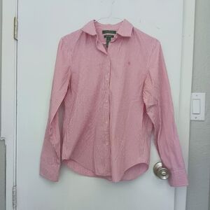 Ralph Lauren Pink & White button-up shirt